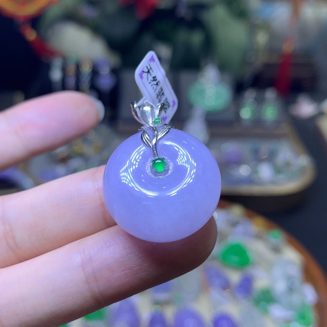 翡翠18K金镶嵌颈饰翡翠吊坠项链