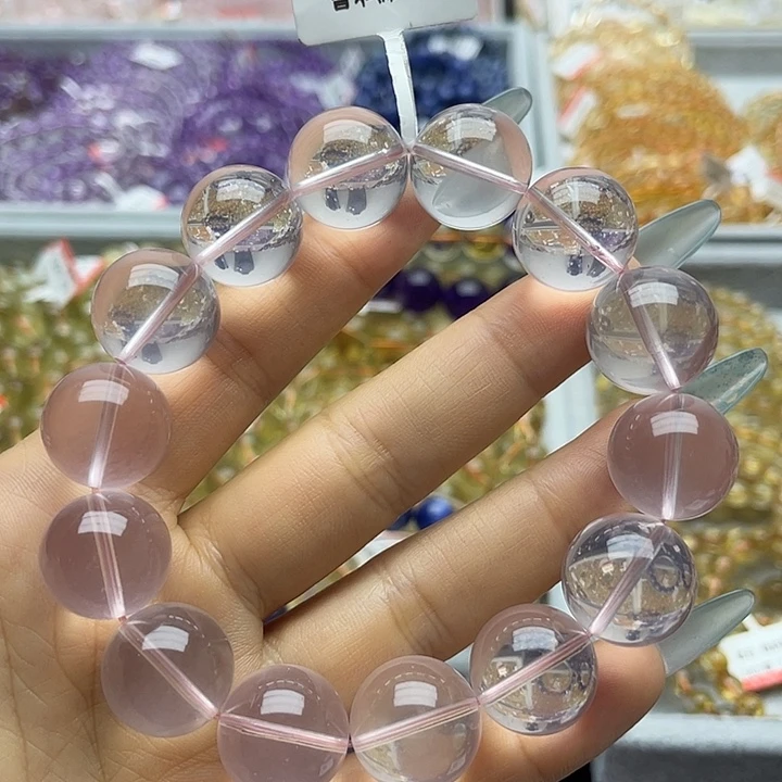 水晶手链未镶嵌莫粉16.2