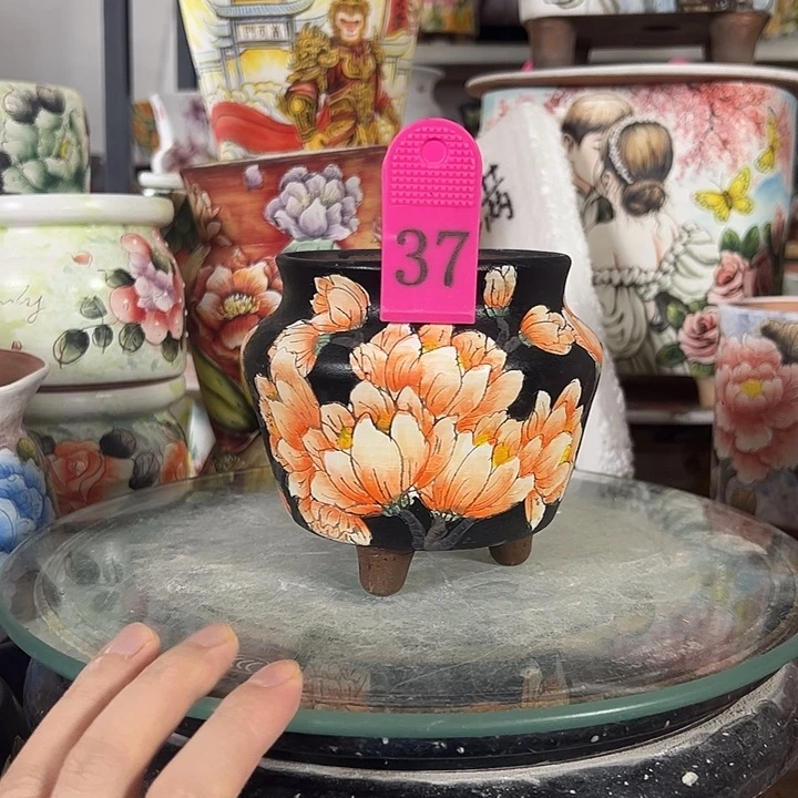 景德镇手绘花盆满38包邮