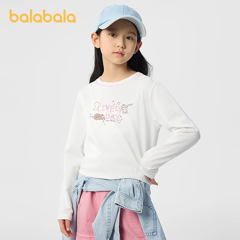 【miiiiichan联名】巴拉巴拉童装女童长袖T恤2025春上衣亲肤柔软