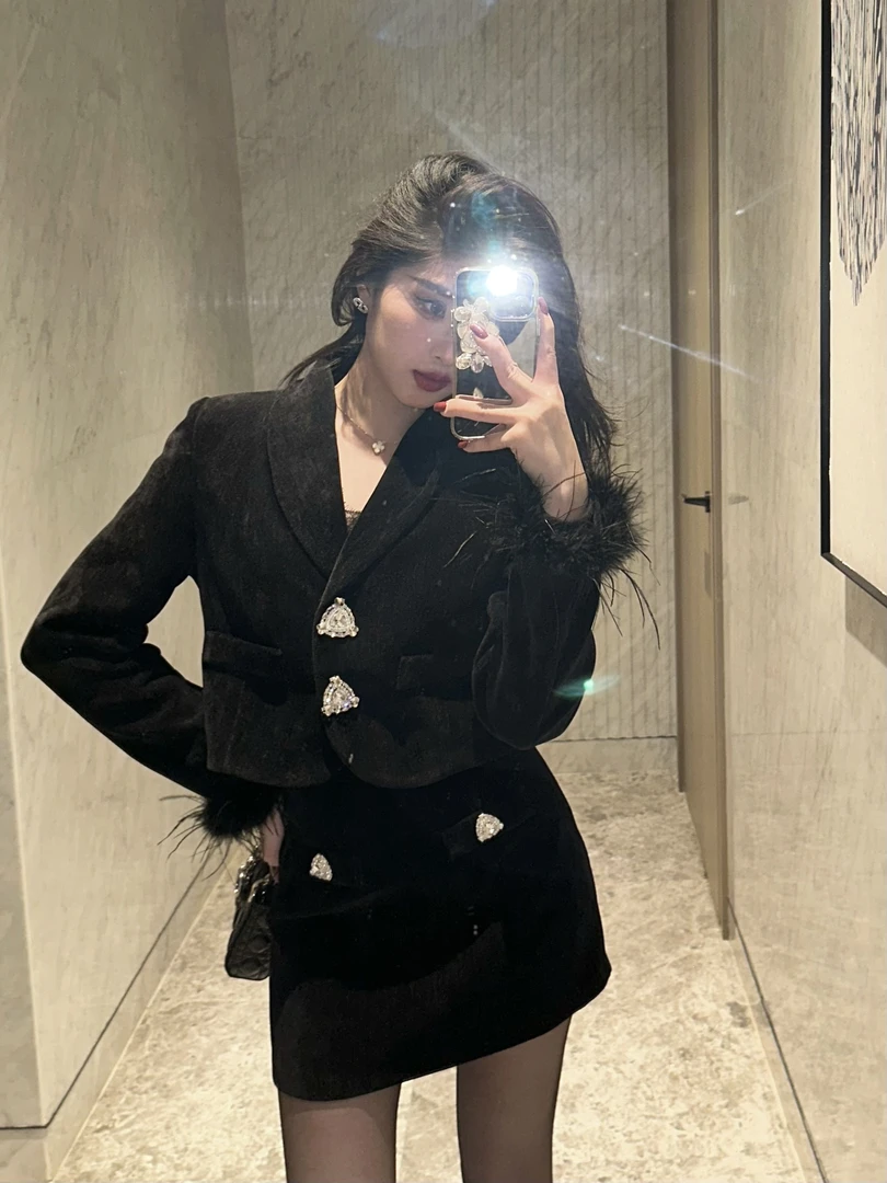 【vivi】精致钻扣名媛高级感小香风套装2586