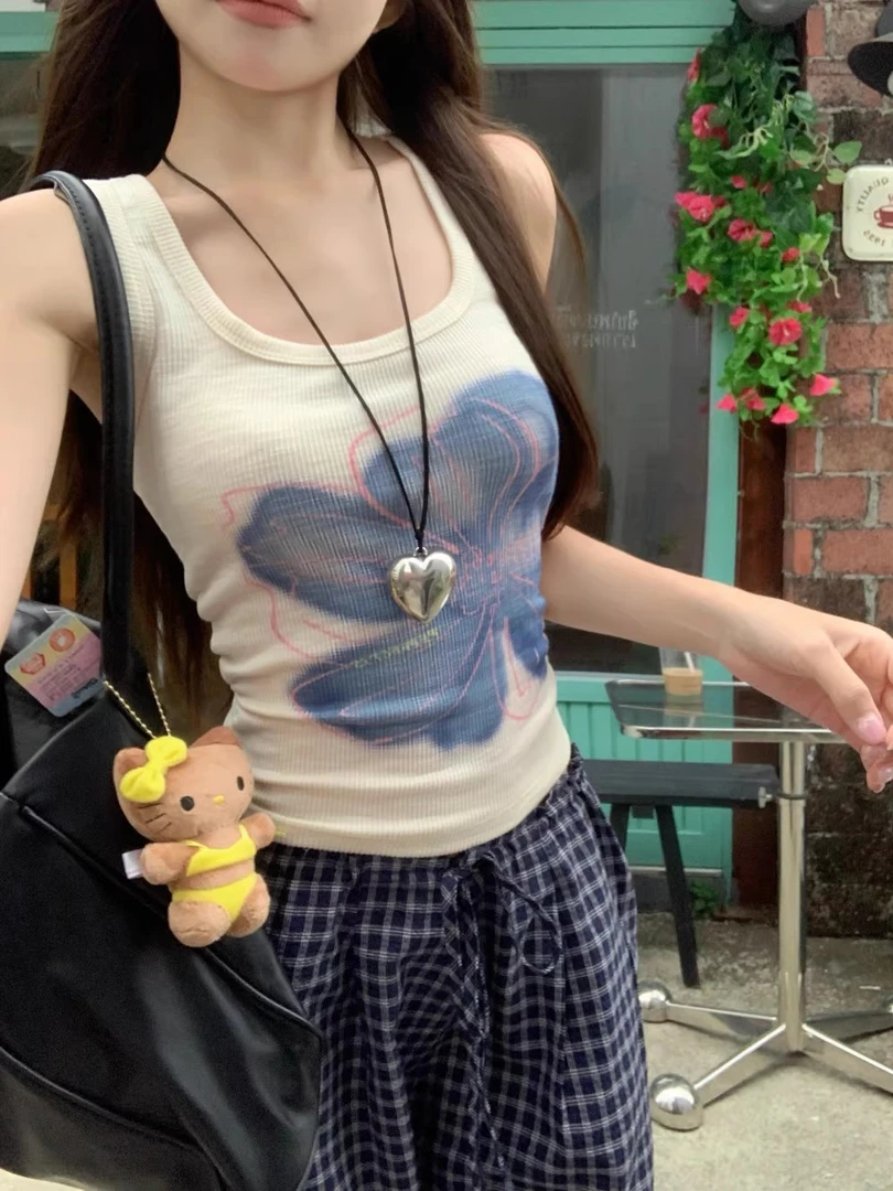 美式复古工字吊带背心女夏季新款辣妹修身内搭外穿短款显瘦上衣