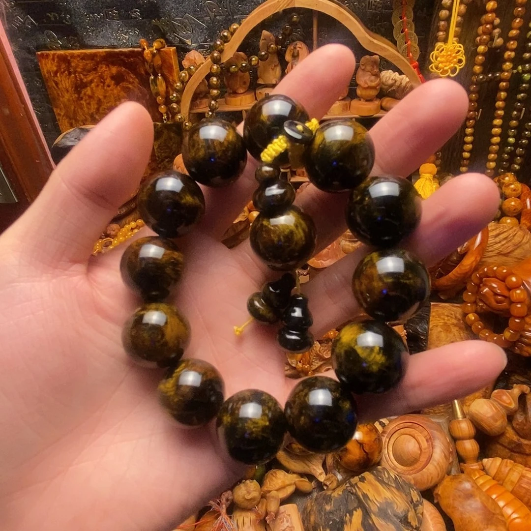 3***3非洲紫檀（红花梨）手串雷击木