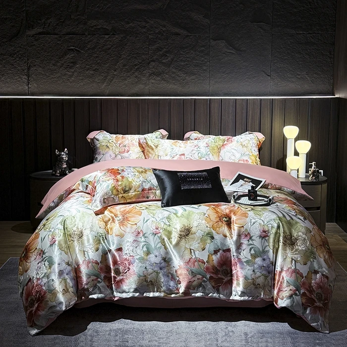 [繁花梦]2025新款欧式轻奢贡缎提花加数码印花磨毛四件套