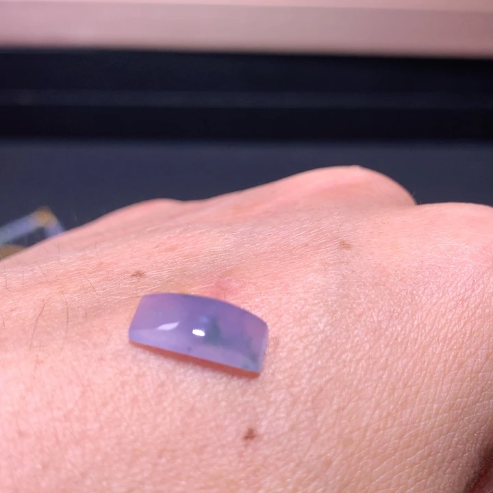 翡翠裸石高冰紫马鞍