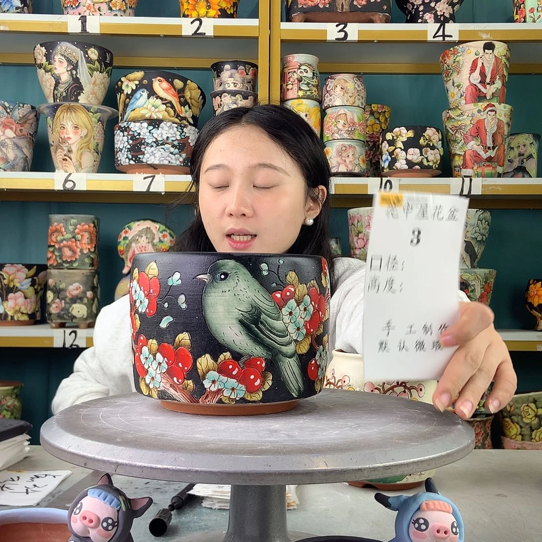 陶景德镇手工花盆陶瓷3