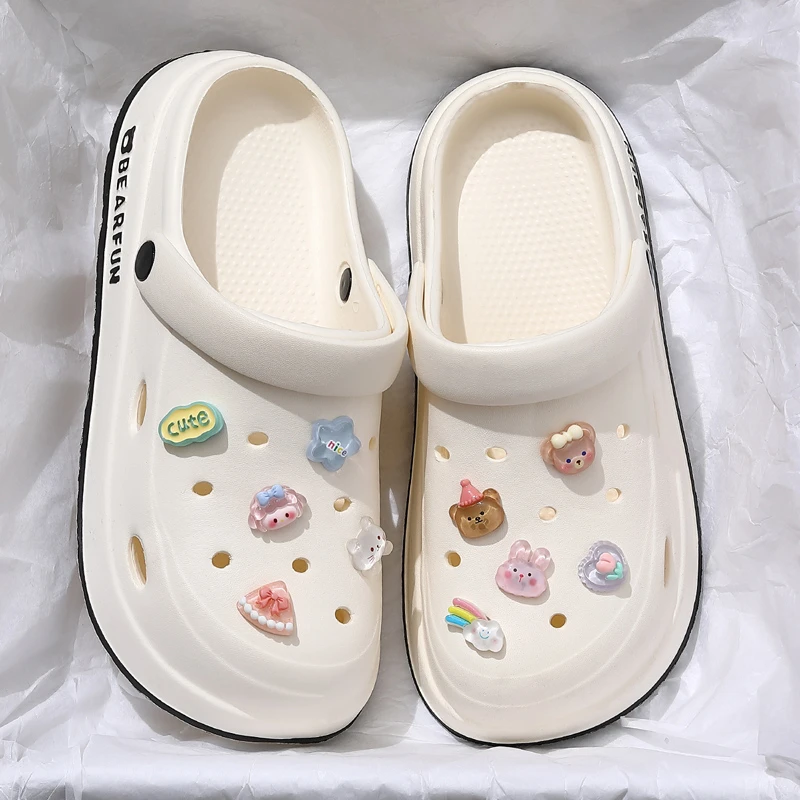 猫力可爱洞洞鞋女士夏季外穿室内EVA软底防滑2025新款包头凉拖鞋