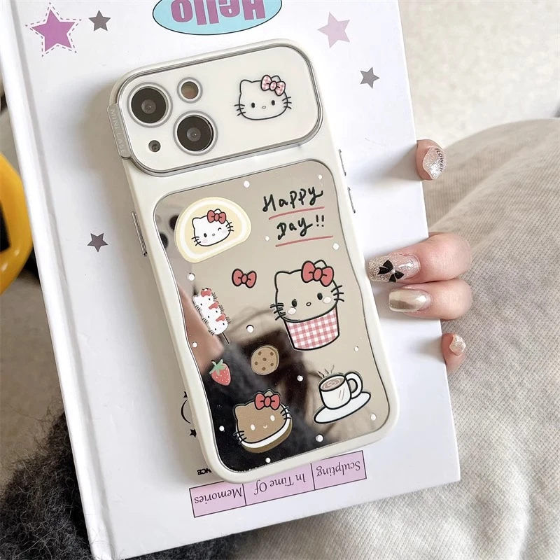 镜面补妆卡通适用苹果16promax手机壳15pro保护套16新款117promax