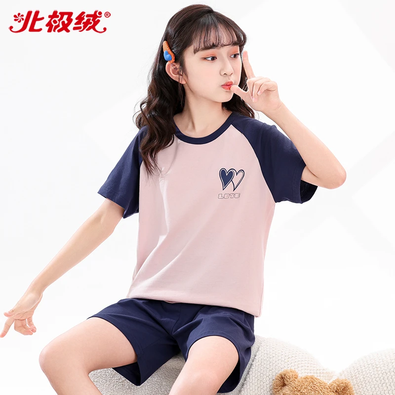 2025新款儿童睡衣女童纯棉家居服女孩短袖空调服大童套装薄款夏季