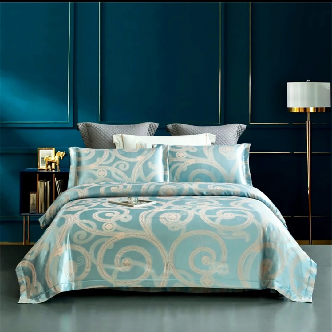 悠恋【镇店之宝】莫里斯顿松弛感欧式贡缎提花四件套亲肤透气被套