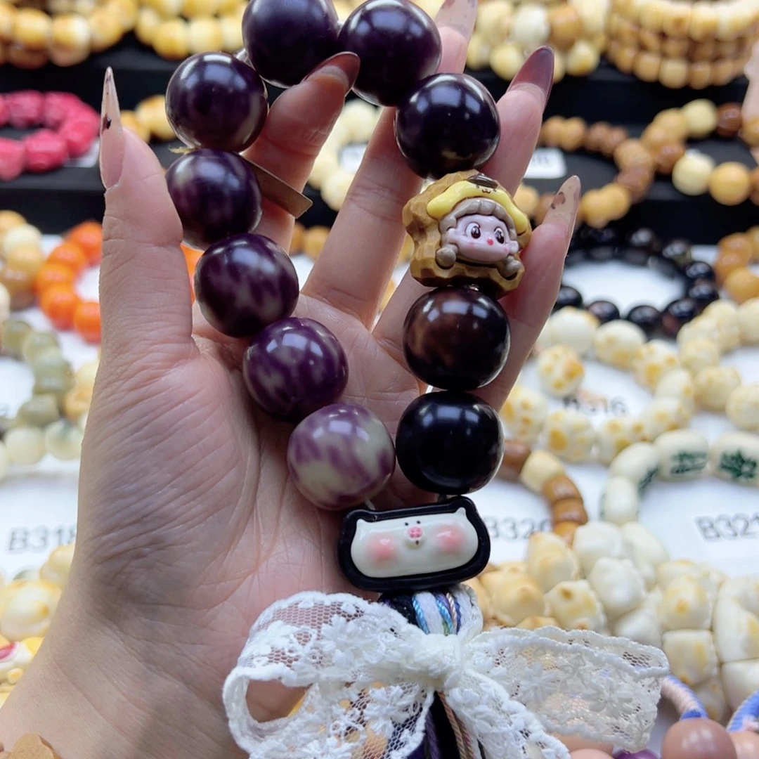 吊坠白玉菩提24卡干车干磨菩提手持微瑕