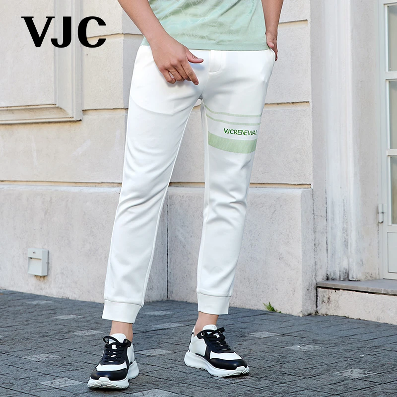 VJC/威杰思2025夏季新款男装时尚束脚针织休闲九分裤潮B24AP2507