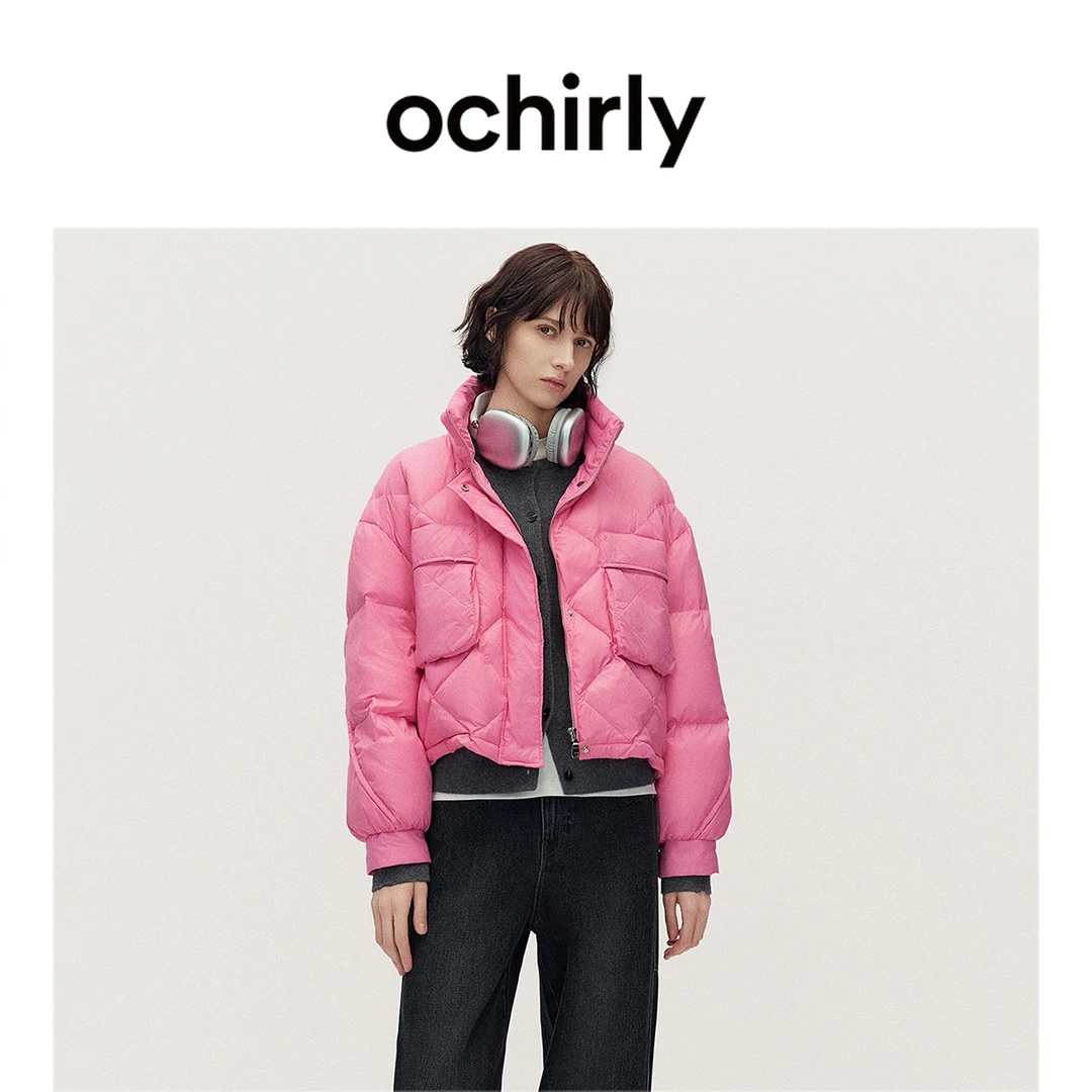 【季末折扣】欧时力 超柔茧型泡芙羽绒外套菱格绗缝流行秋冬新品
