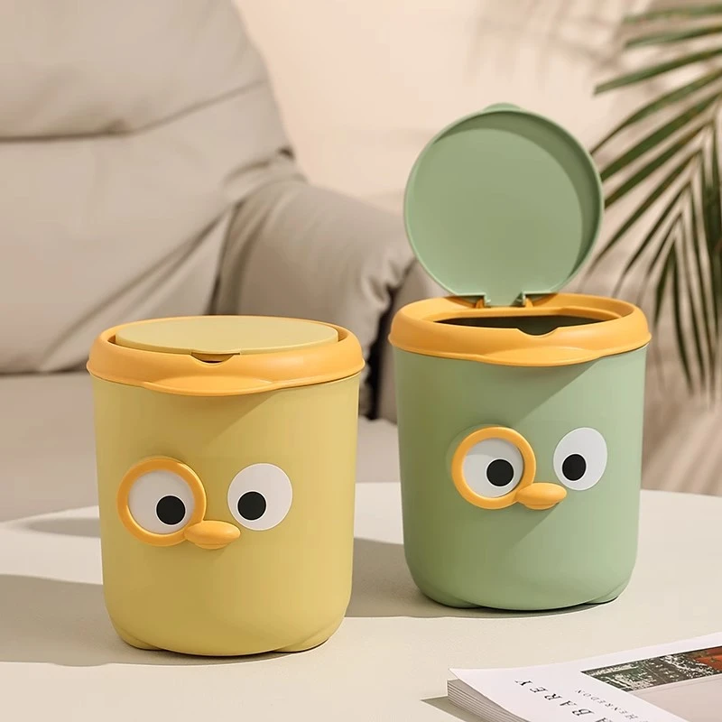 【小鸟博士】桌面垃圾桶家用2025新款可爱小号创意办公室带盖小纸篓