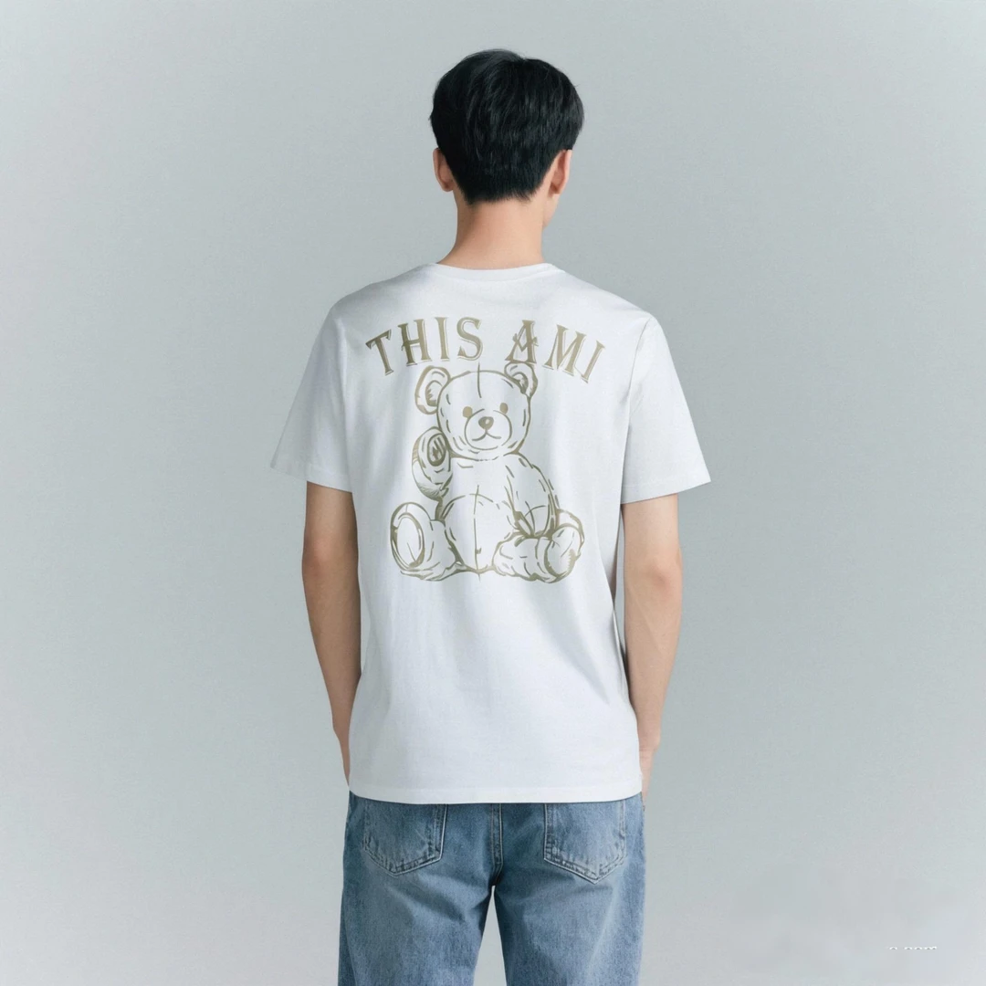 【10A级抗菌】80S苏匹马棉纯棉白T恤男款上衣男抗菌印花（暴力熊）