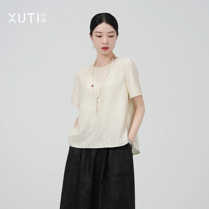 序缇『琼绡缕』新中式织金三经绞罗非遗桑蚕丝上衣女夏季H86-13999