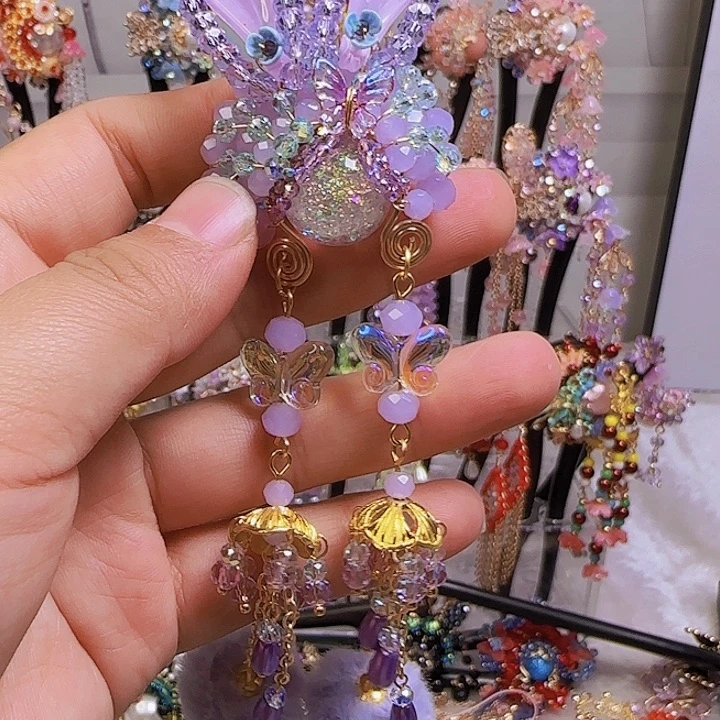 泫***募贝珠（仿珍珠）铁合金发簪