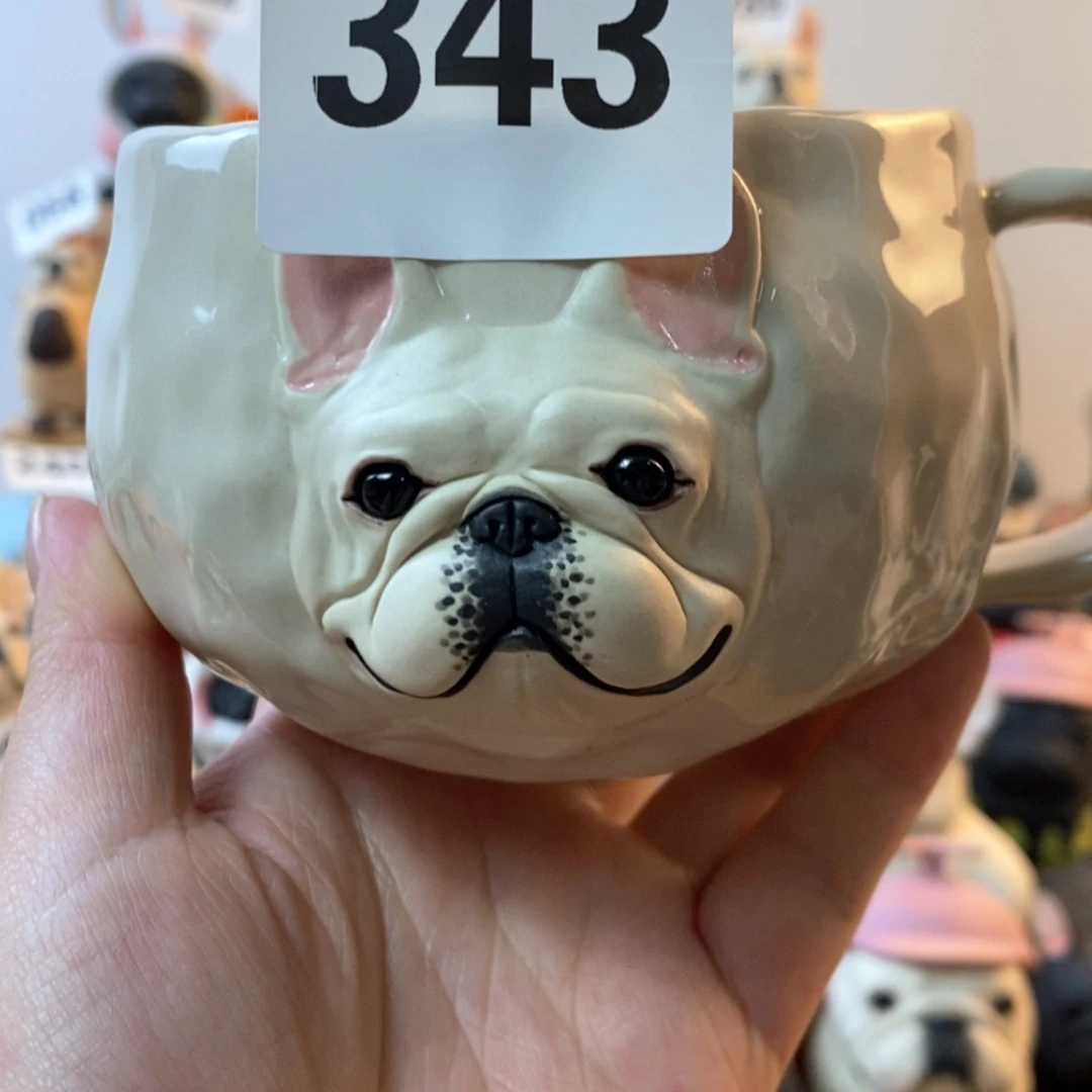 【闪购商品】陶瓷法斗摆件水杯微343