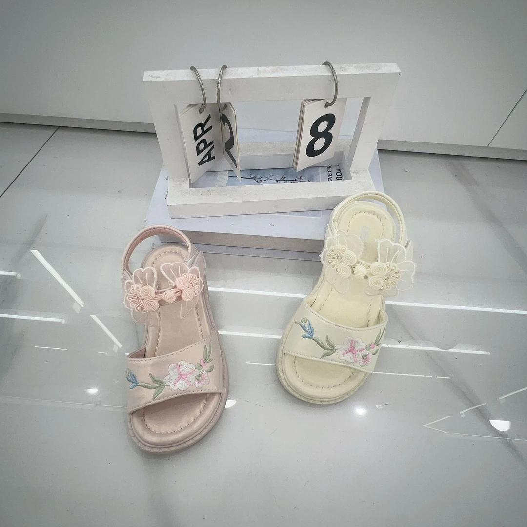 时装凉鞋中国风夏季女凉鞋大童女孩休闲软底童鞋