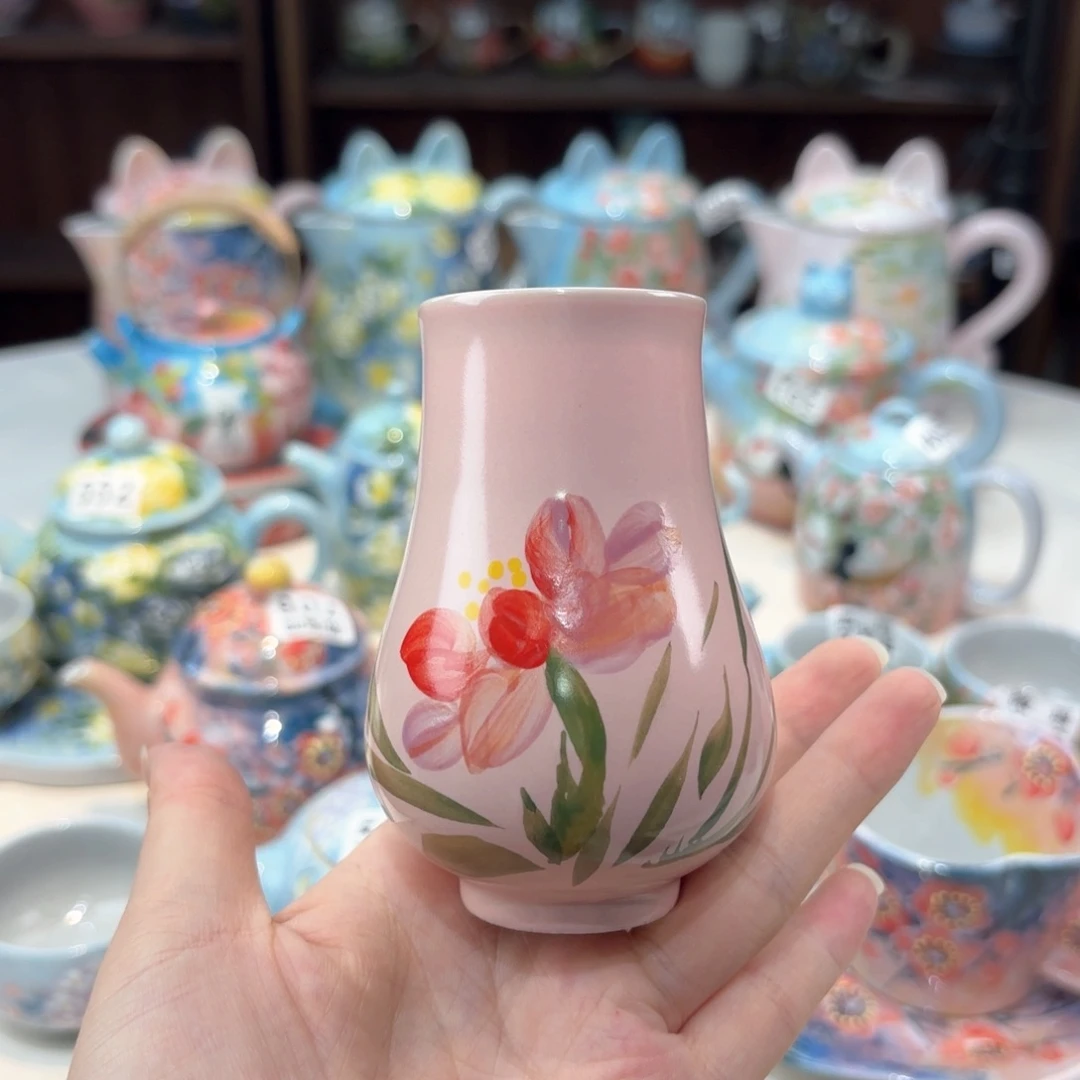 景德镇手绘高温釉下彩陶瓷茶具