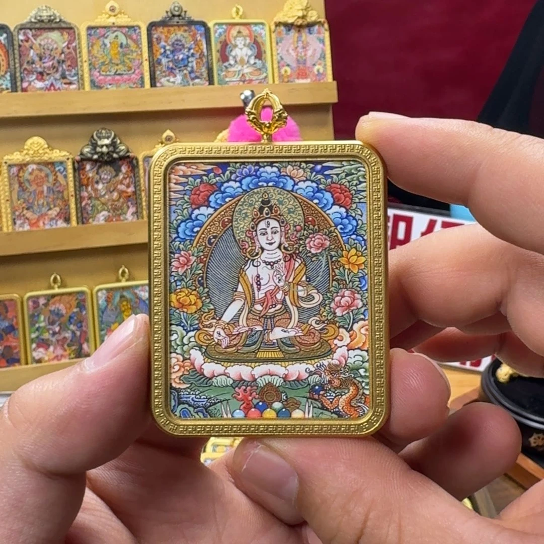 玄烨-高品质白度母纯手绘随身唐卡