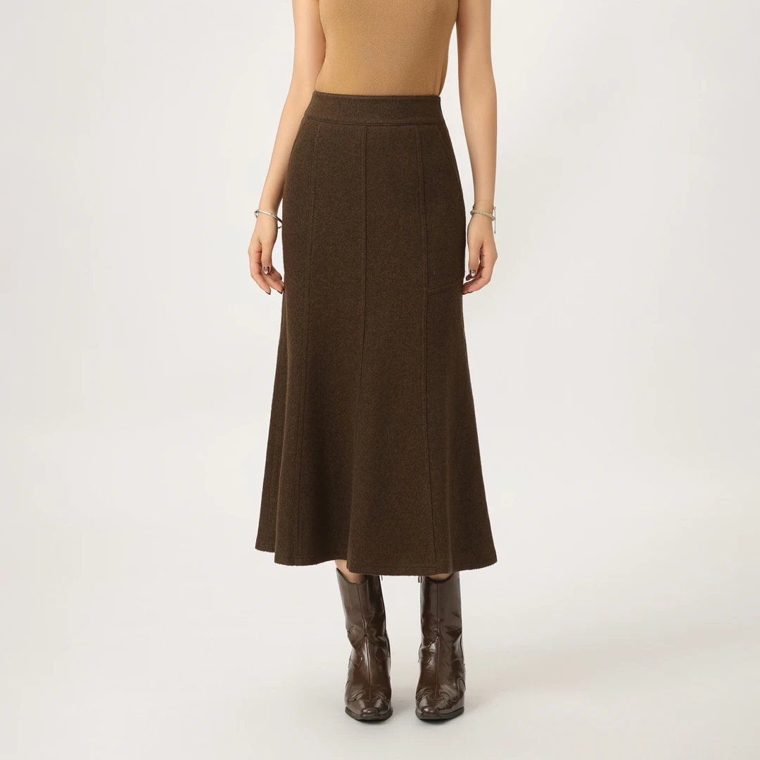 GIRDEAR/哥弟25秋冬法式赫本优雅知性风气质中长鱼尾半身裙120030