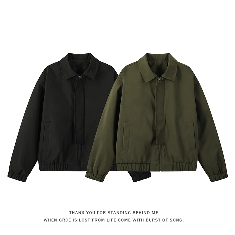 秋冬美式cleanfit工装短宽棒球服男女款潮流痞帅ootd飞行夹克外套