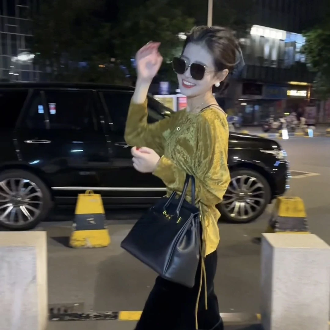 【JQW】气质显瘦前后两穿收腰秋款百搭打底衫