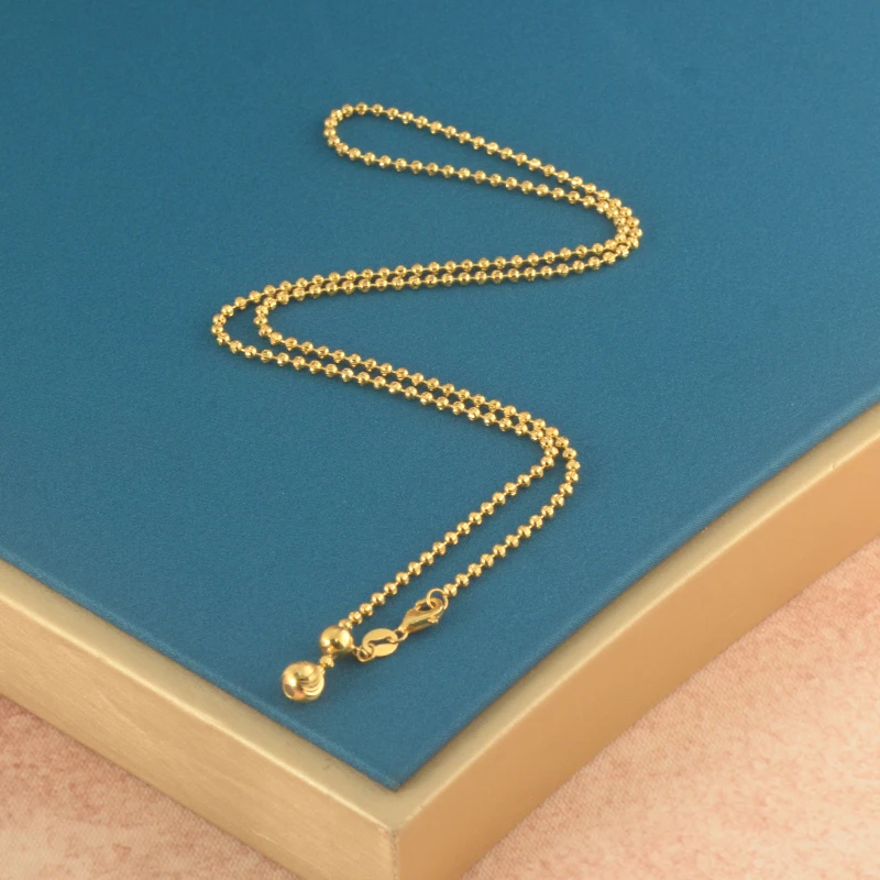 925银银制品 【小魏总返场福利】S925弯刀珠金色调节链（48cm）