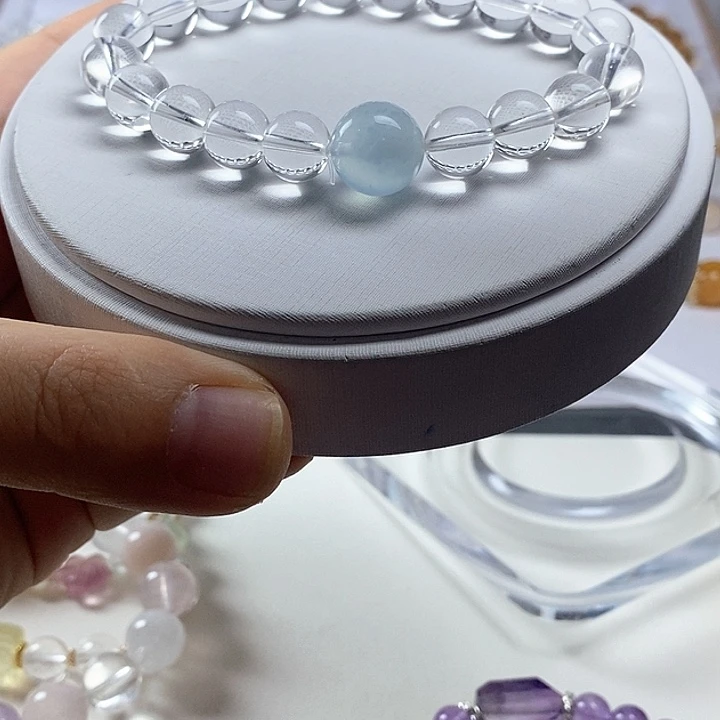 水晶手链银S925镶嵌白水晶