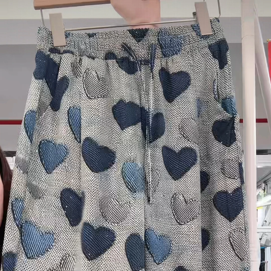 【轻奢高定】夏季重工烫钻阔腿直筒裤气质休闲印花女士百搭时尚11