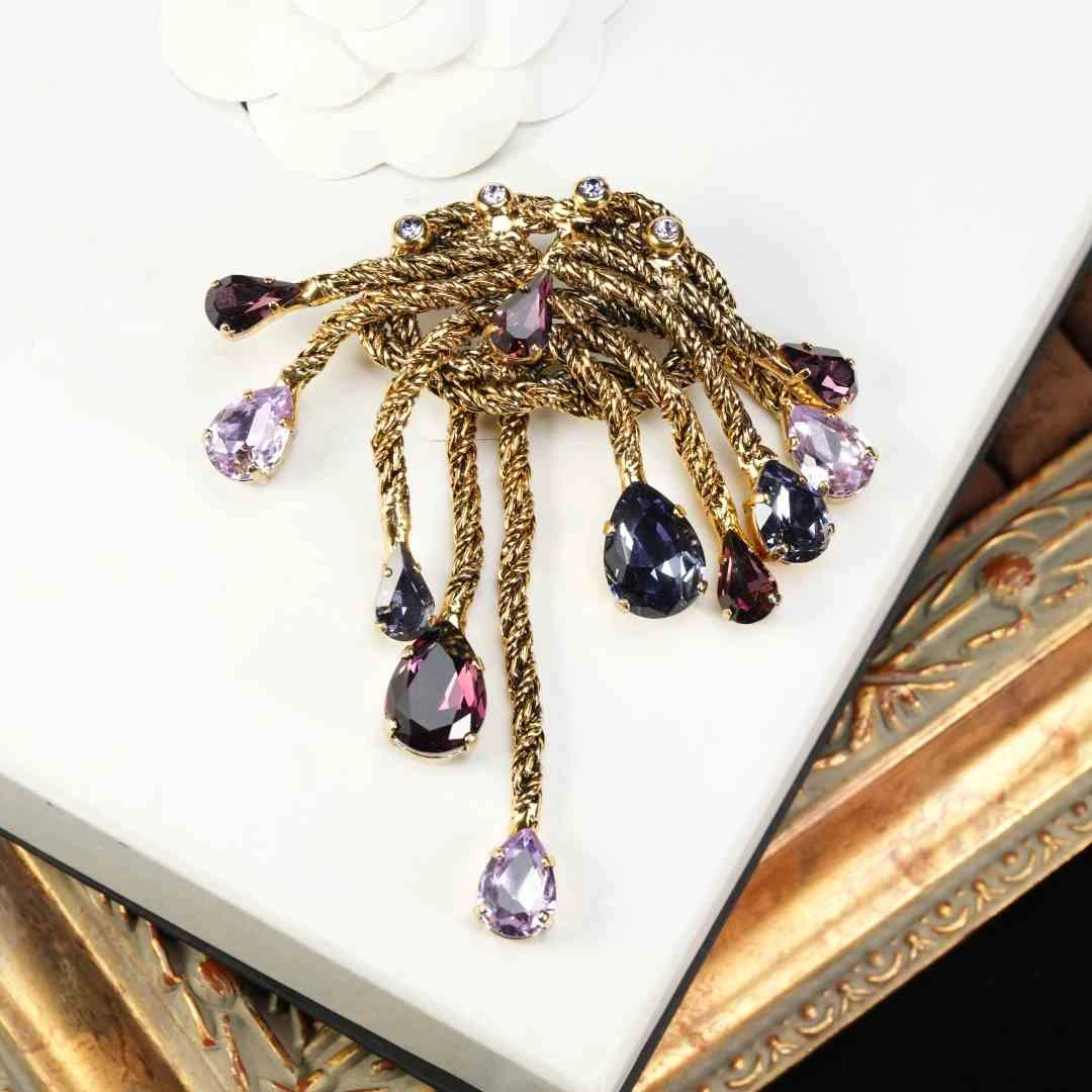 合金胸针 柚礼中古Yooli vintage/CD紫色烟花胸针H0012122