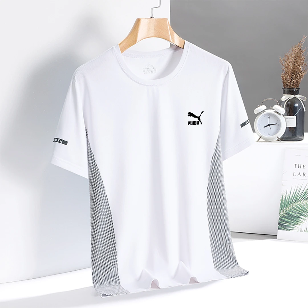 【夏季上新】男士休闲运动吸汗冰丝速干衣短袖侧边透气网puwn 2515