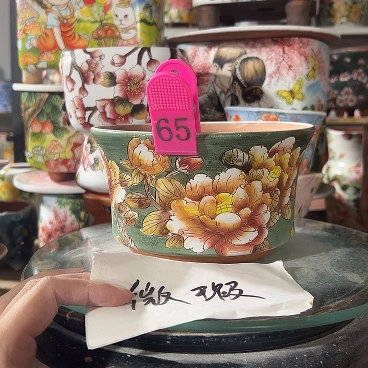 景德镇手绘花盆满38包邮