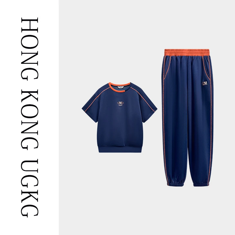 香港UGKG 夏装短袖T恤时尚休闲中年运动套装女两件套73252ZH004
