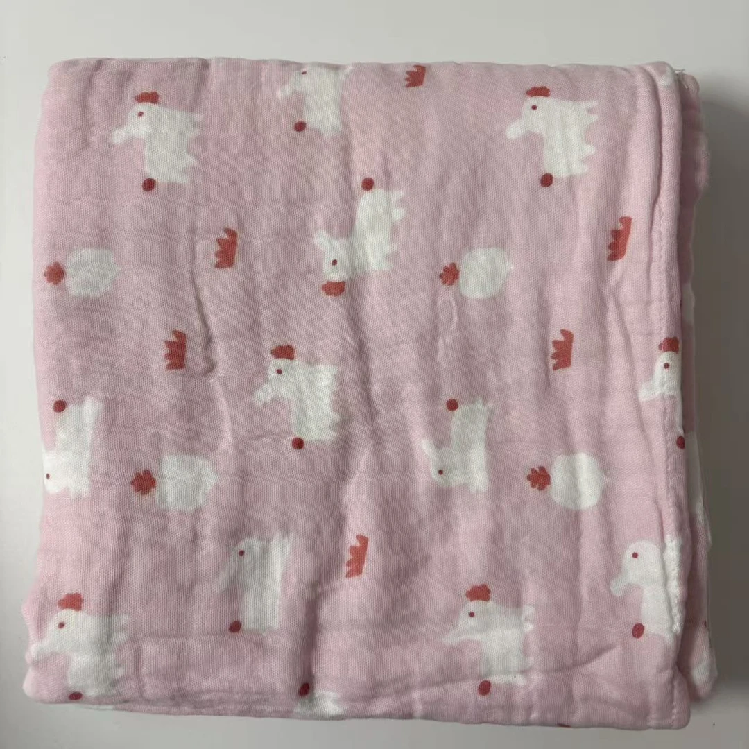 专享【京かわ会社】纱布童被105*105cm 微瑕 小粉兔