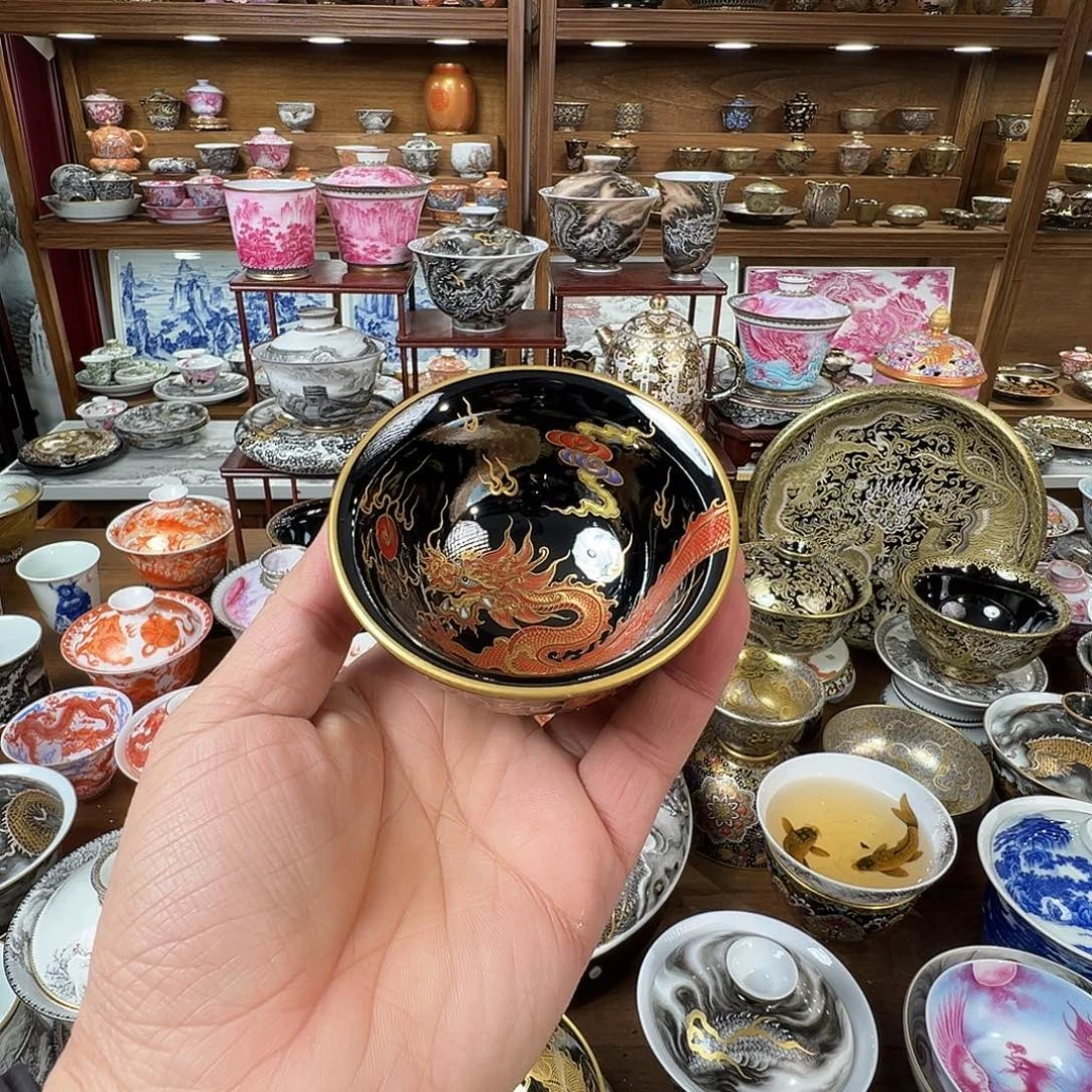 之***-错金银龙纹压手杯