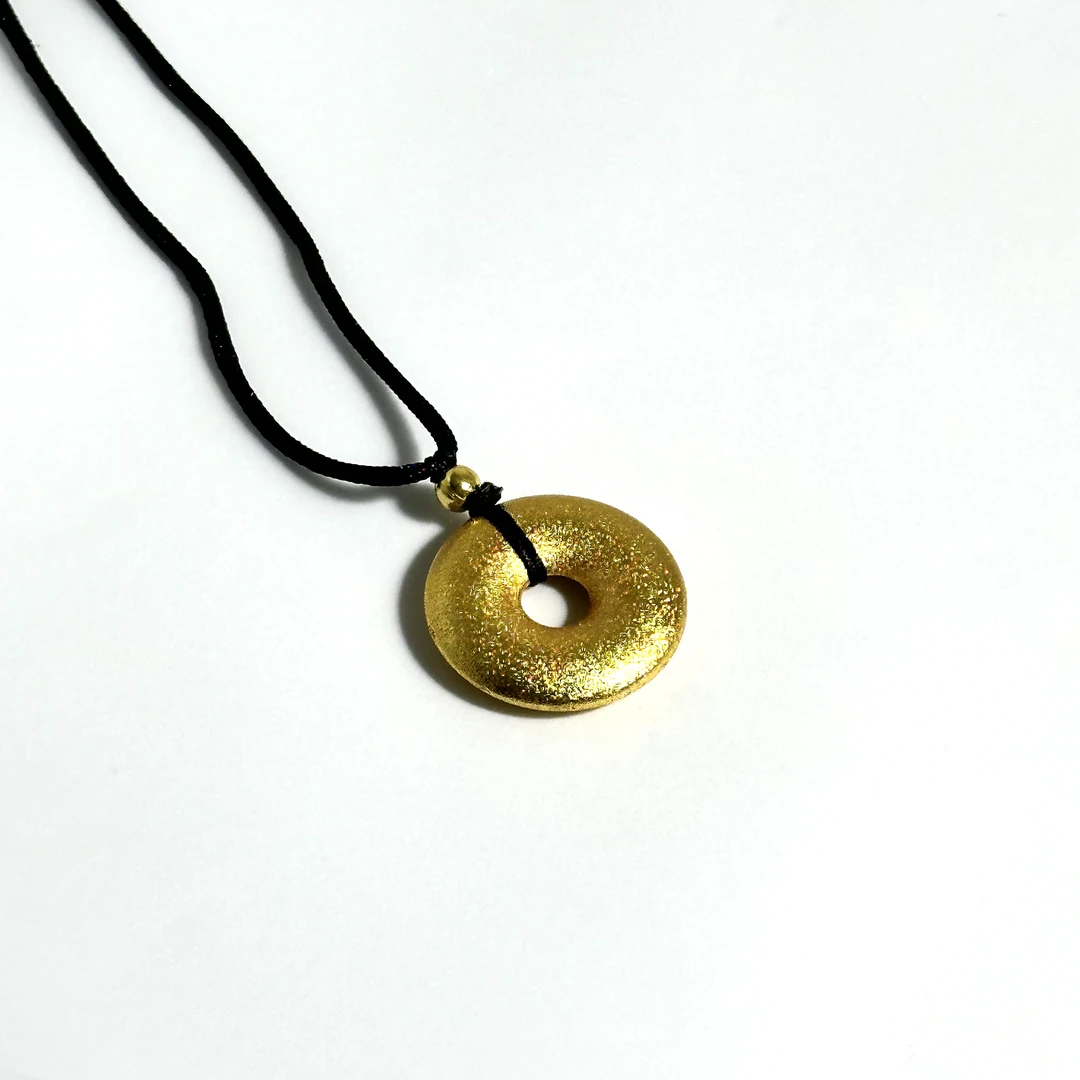 银吊坠 【云梵珠宝】古法金平安扣吊坠27mm