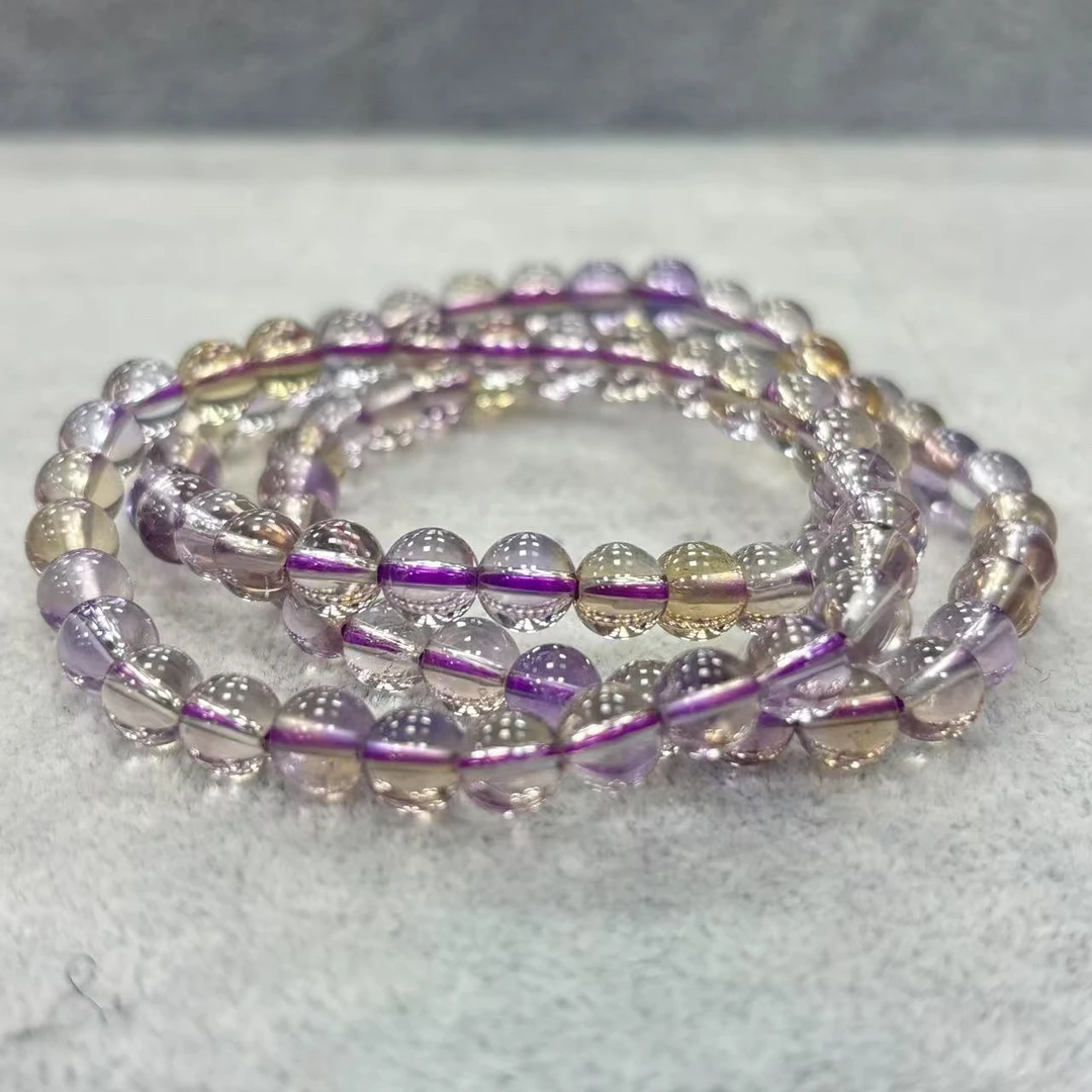 【书记甄选】天然紫黄晶单圈手链 多样性发一件 约6mm BB081