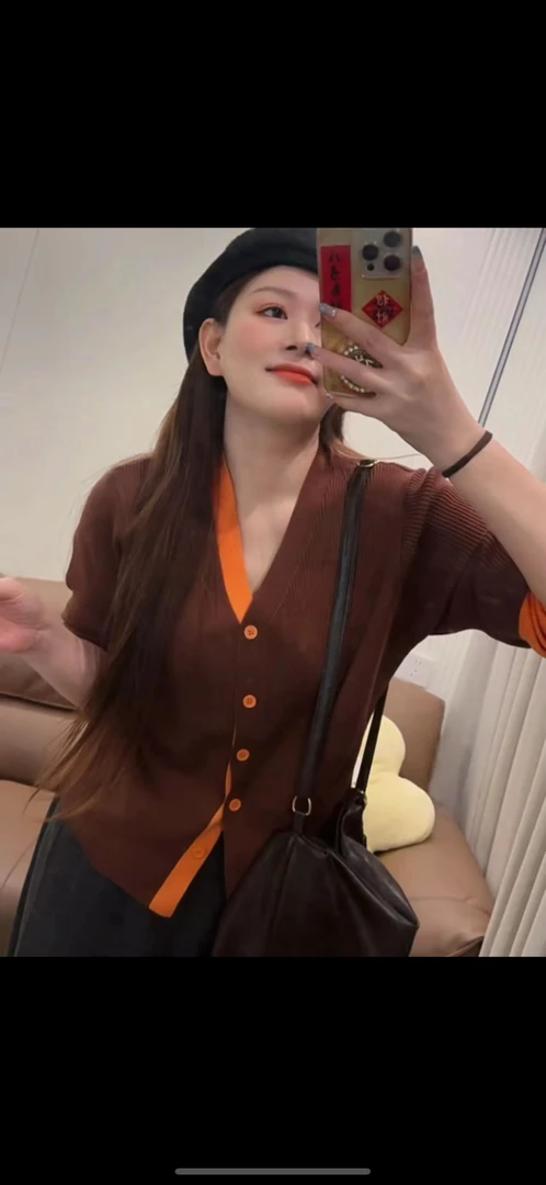大码女装翻领内搭长袖针织衫新款微胖mm遮肚子显瘦打底衫上衣通勤
