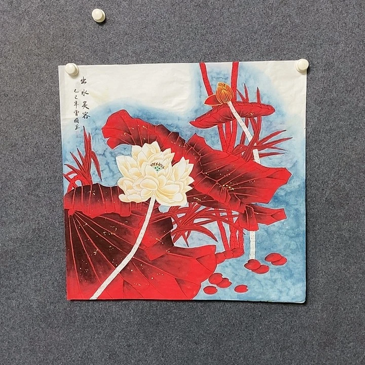 国画四尺斗方工笔花鸟一幅