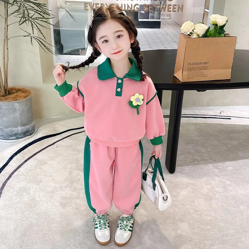 女童春秋休闲套装2025新款儿童早春洋气两件套时尚潮流女宝宝春装