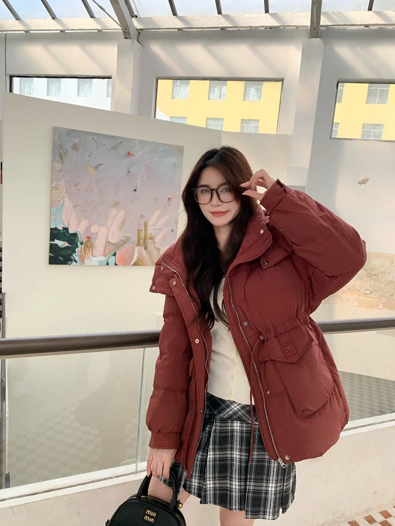 冬季连帽羽绒服百搭女款2619