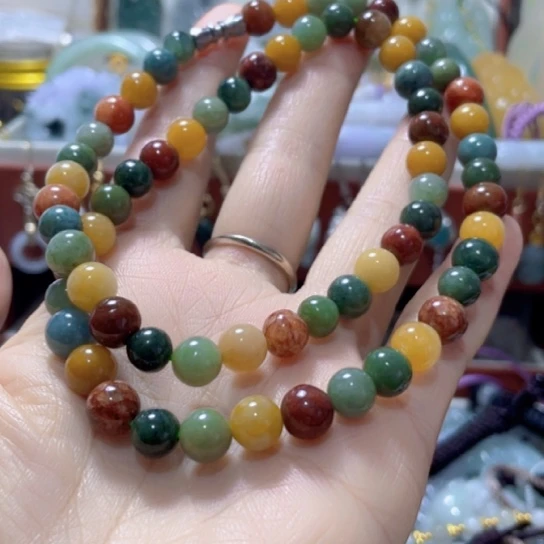 翡翠未镶嵌颈饰多宝珠项串