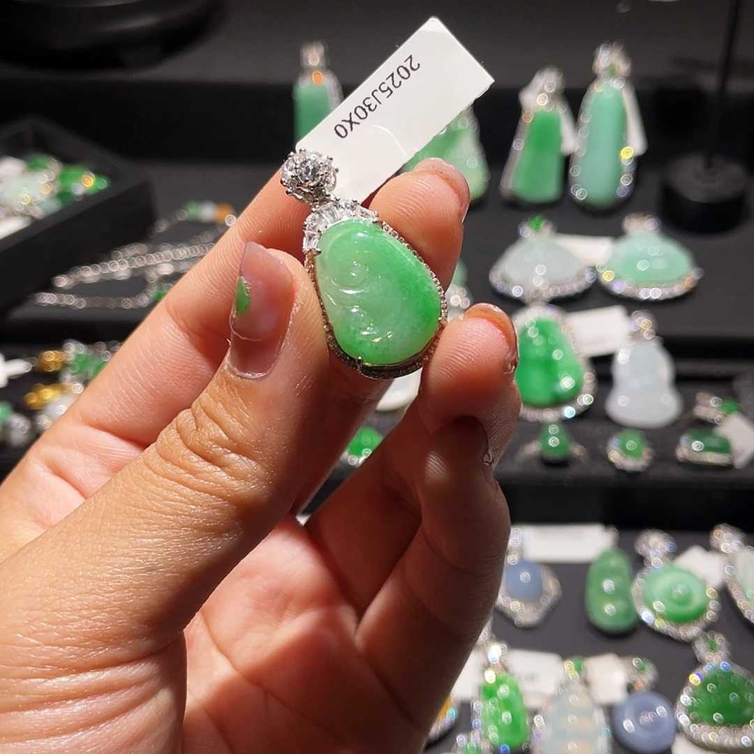 翡翠银S925镶嵌颈饰