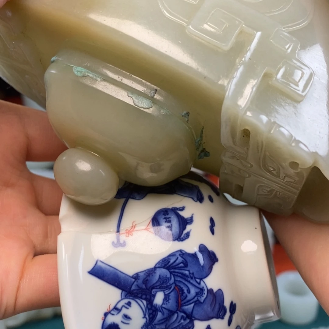 明**性青花瓷茶杯一个水盂