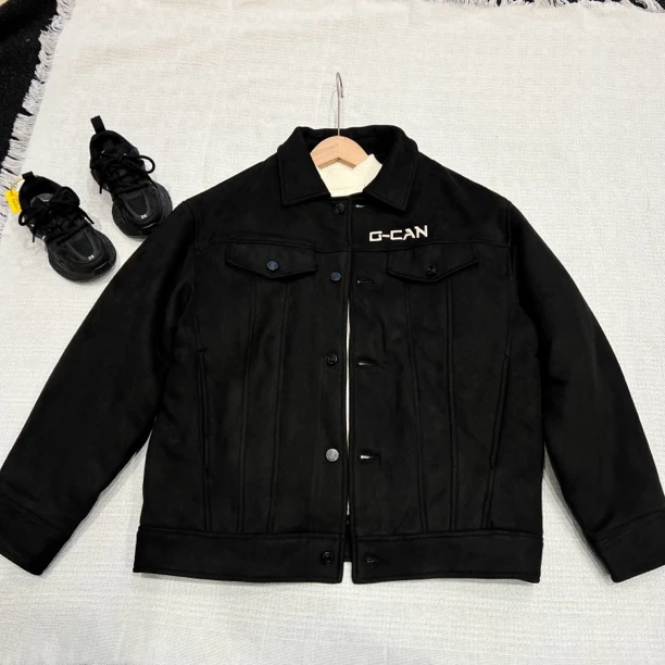 20721高端童装潮牌青少年翻领绒外套W3