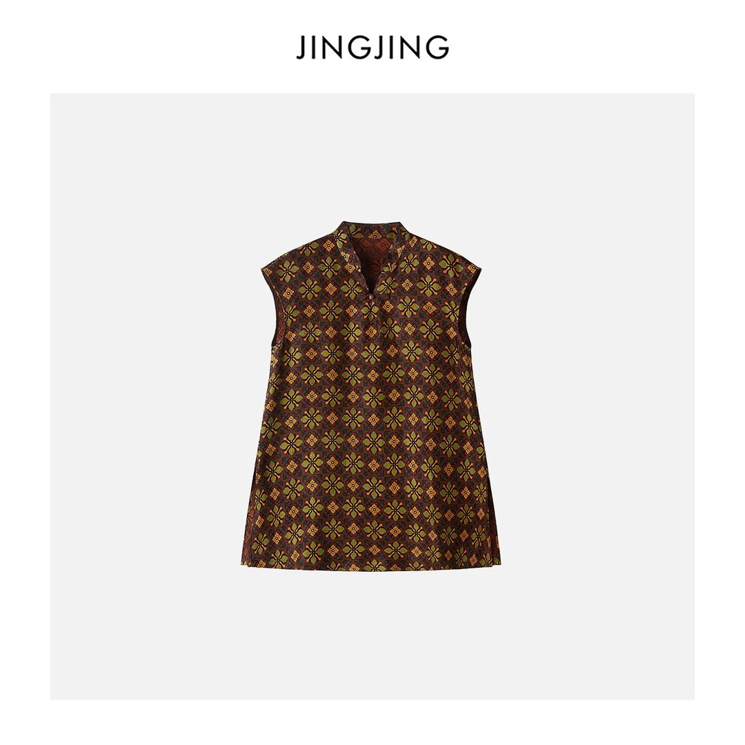JINGJING2025新款“雨芳时”100桑蚕丝26姆米气质高贵轻薄上衣