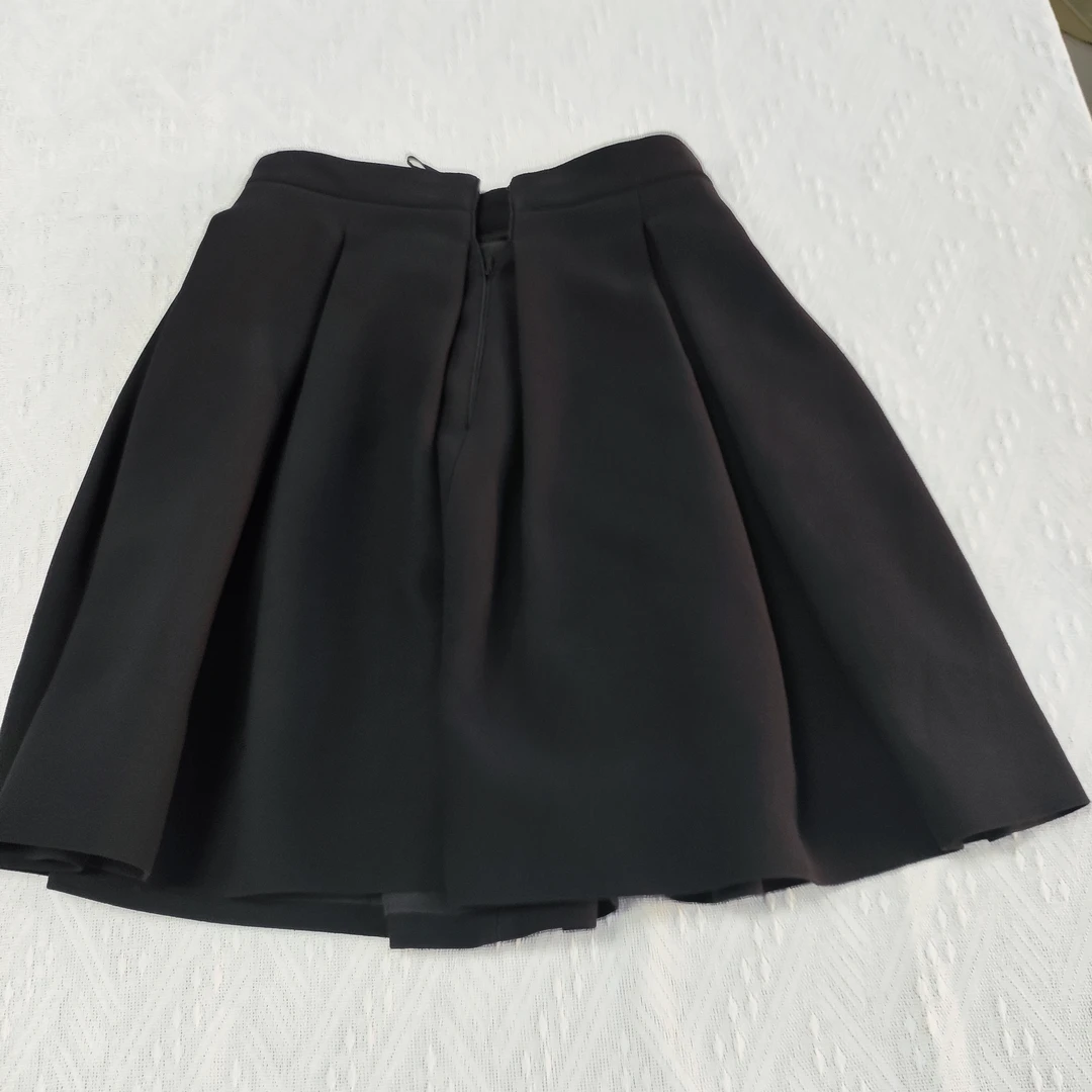 95新 MIU MIU/缪缪 麦殿/涤纶短裙38码黑色/250330VDYFY45