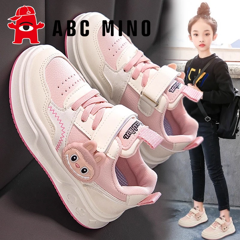 ABC MINO拉布布女童鞋子2025新款春秋款儿童小白板鞋中大童运动鞋